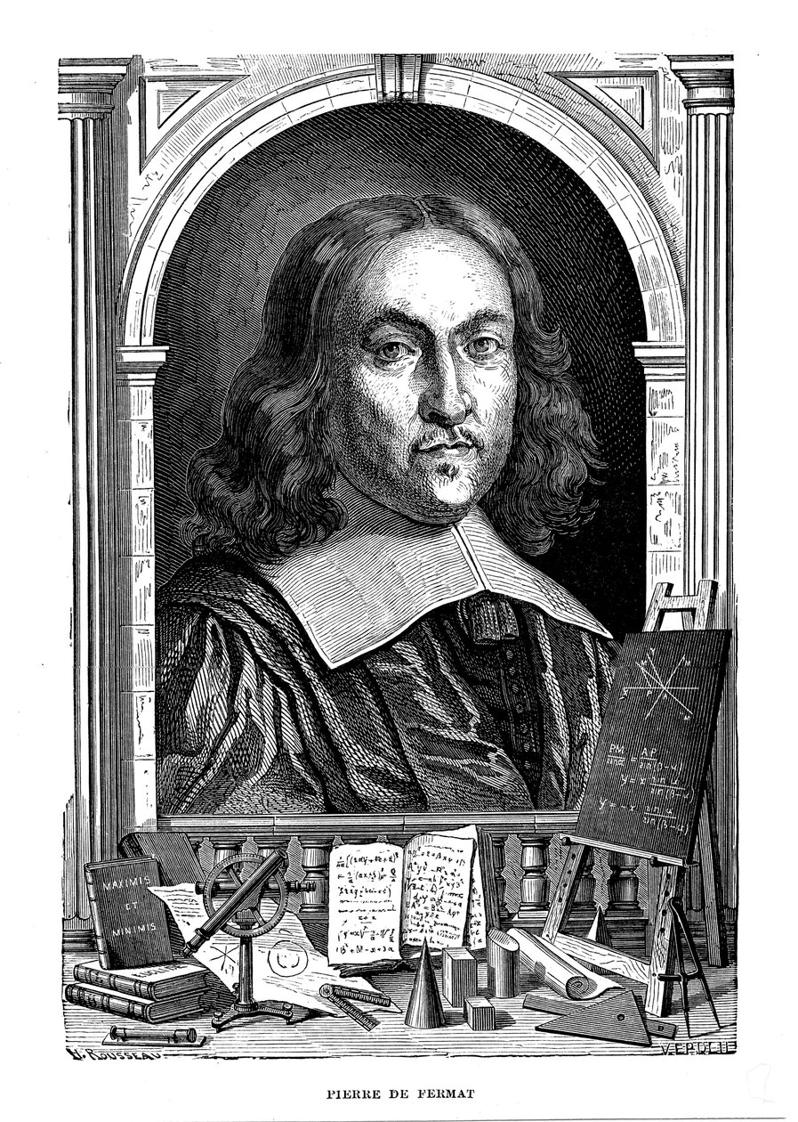 Pierre de Fermat , fransk matematiker fra 1600-tallet, 1870 av Unbekannt