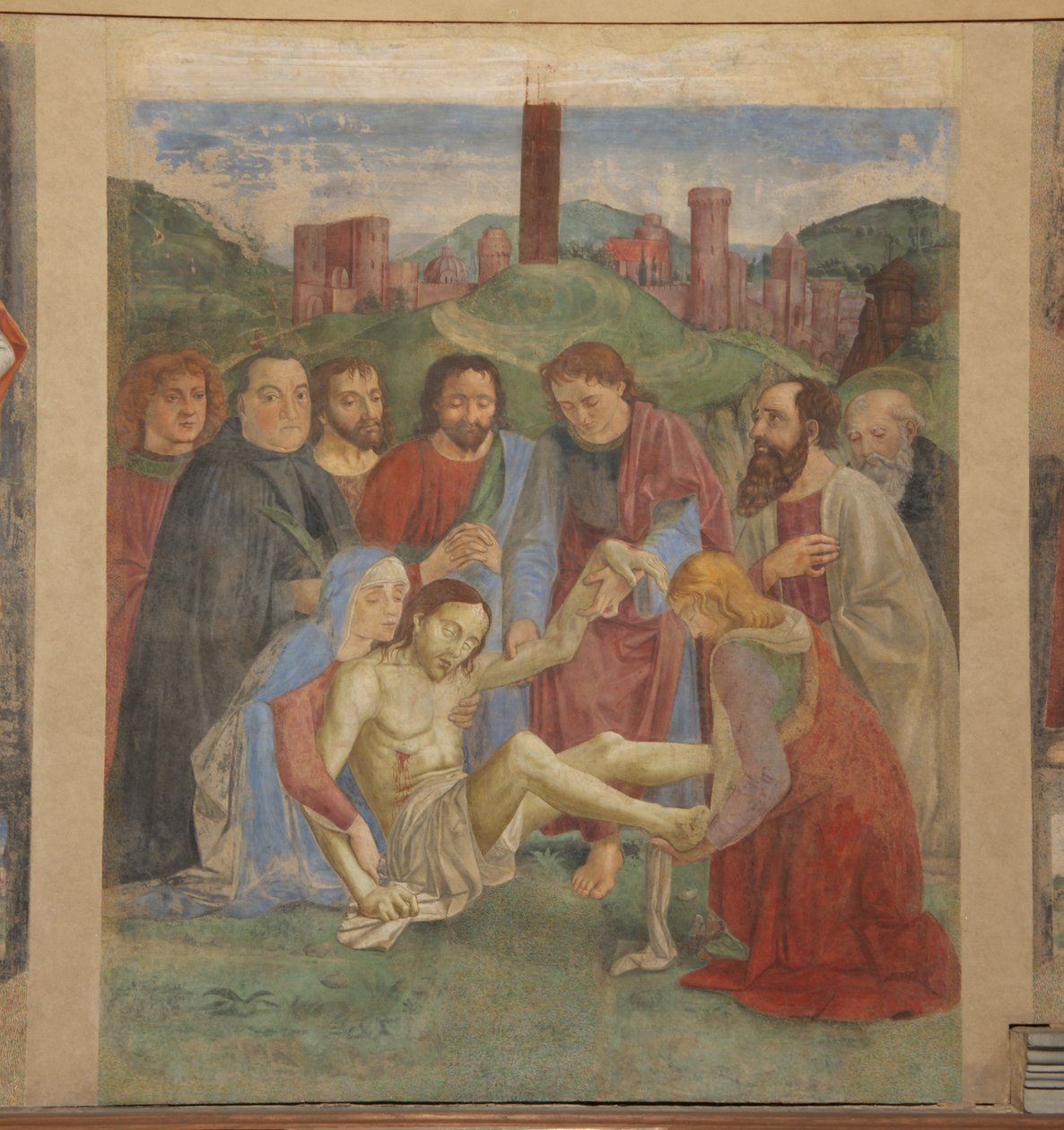 Pieta fresco i Vespucci-kapellet, Ognissanti, Firenze, Italia (bilde) av Unbekannt