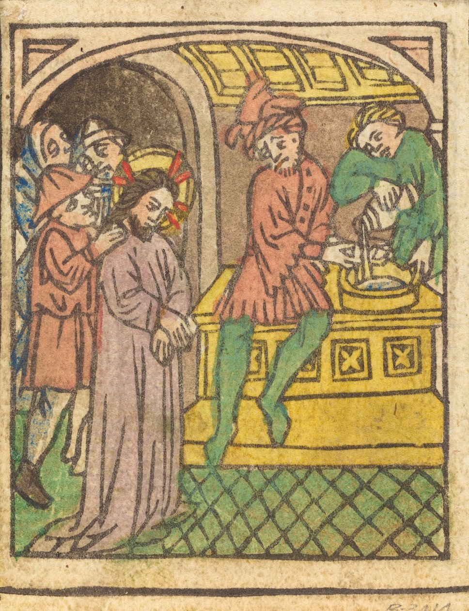 Pilatus vasker hendene [recto], ca. 14401450. av Unbekannt
