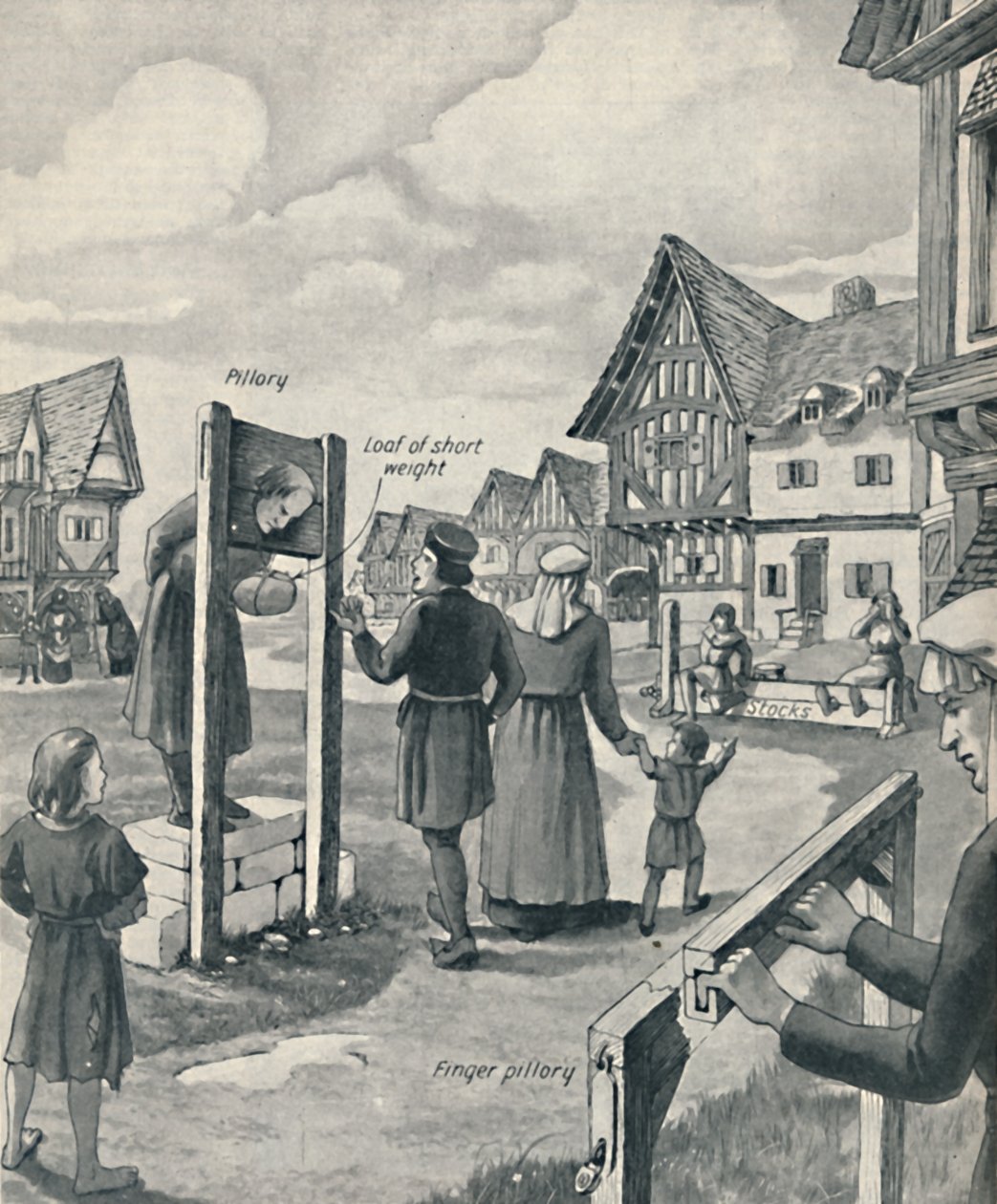 Pillory and Stocks of the Middle Age, c1934 av Unbekannt