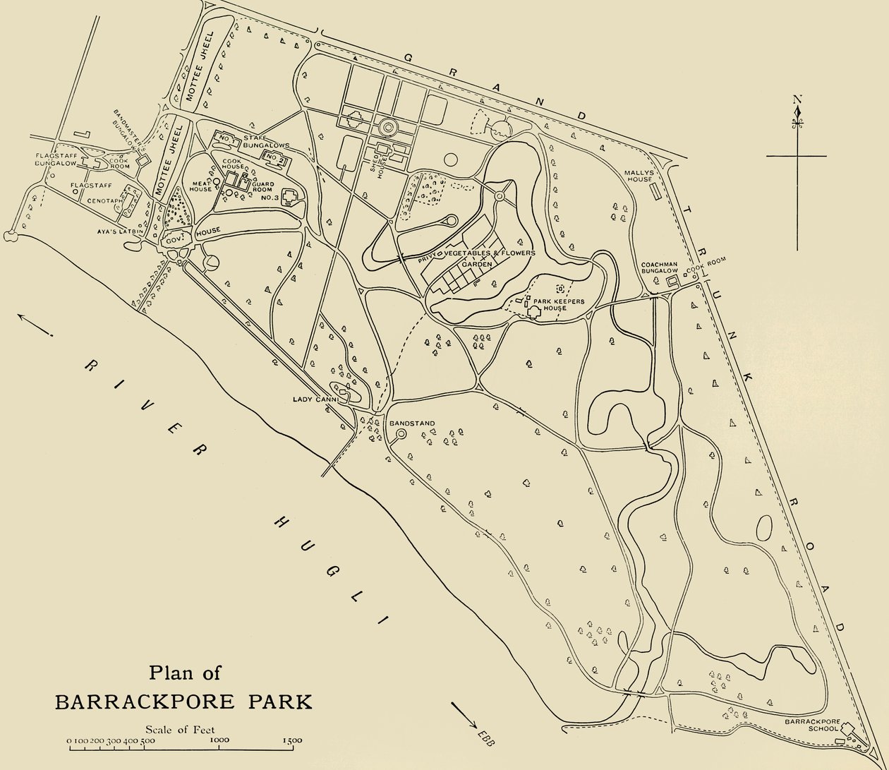 Plan over Barrackpore Park, 1925. av Unbekannt