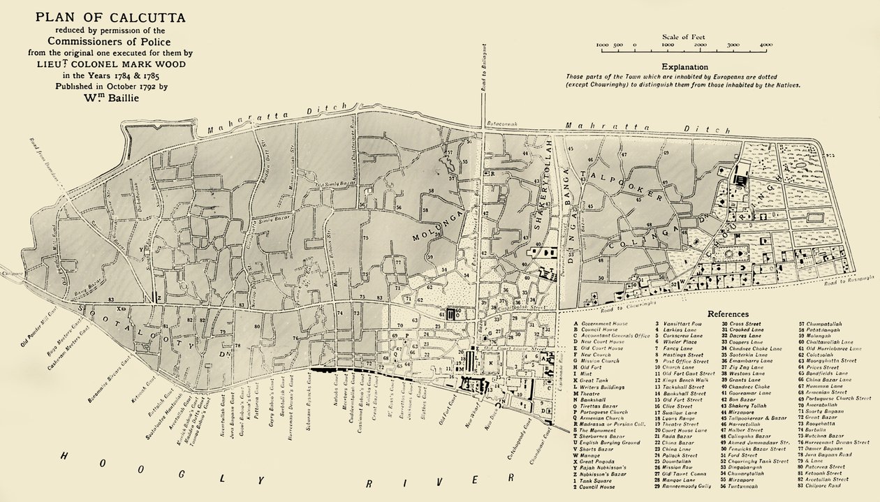 Plan over Calcutta, 1925. av Unbekannt