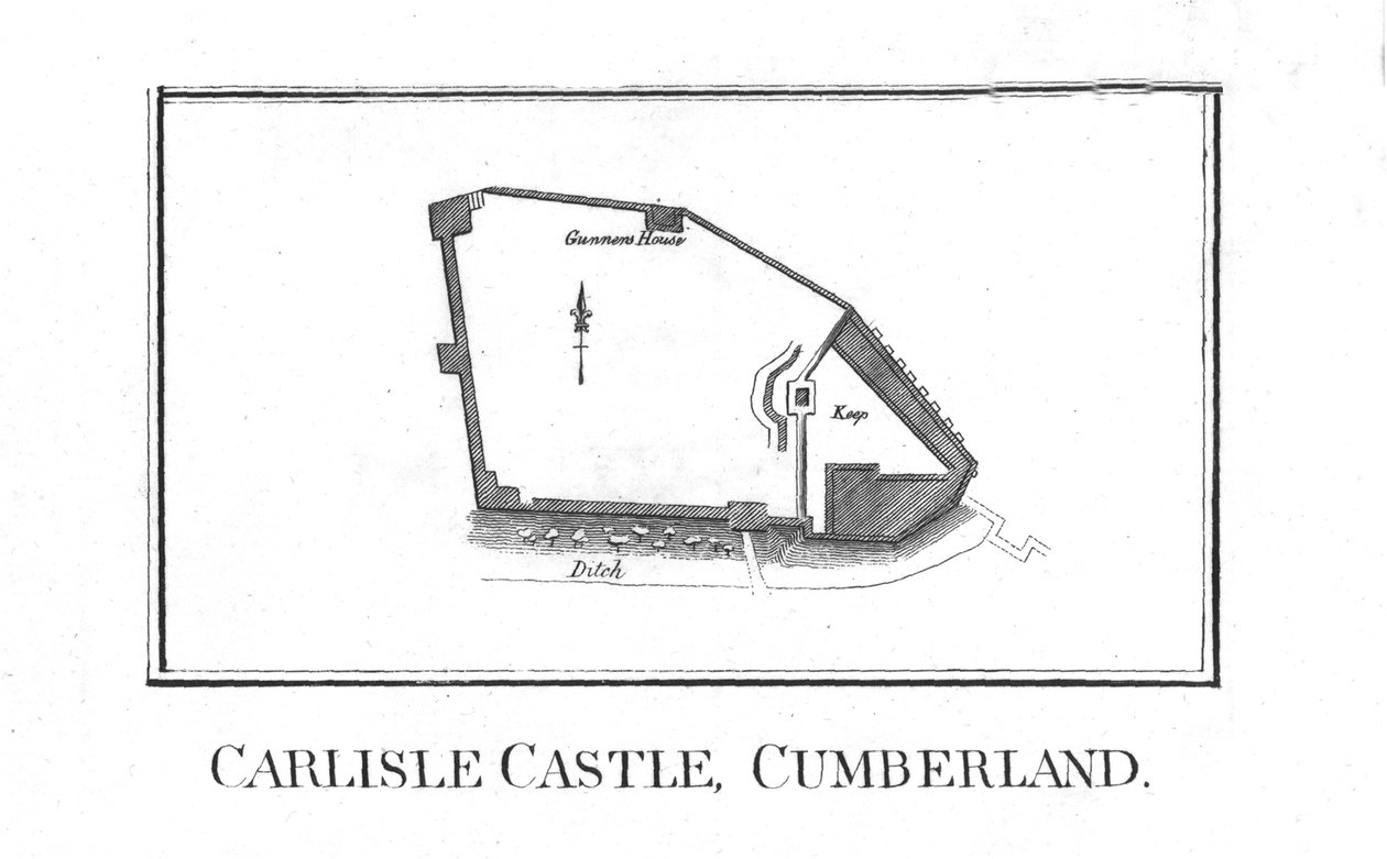 Plan av Carlisle Castle, Cumberland, sent på 1700-tallet av Unbekannt