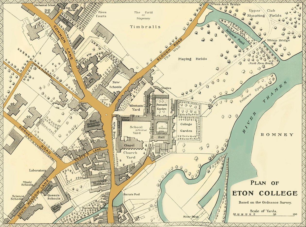 Plan for Eton College, 1911. av Unbekannt