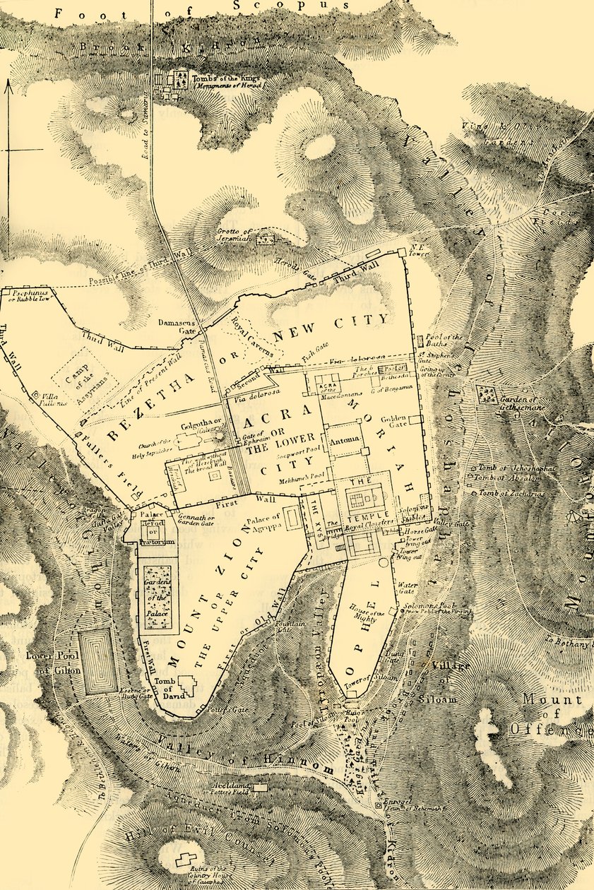 Plan for Jerusalem i det første kristne århundre, 1890. av Unbekannt