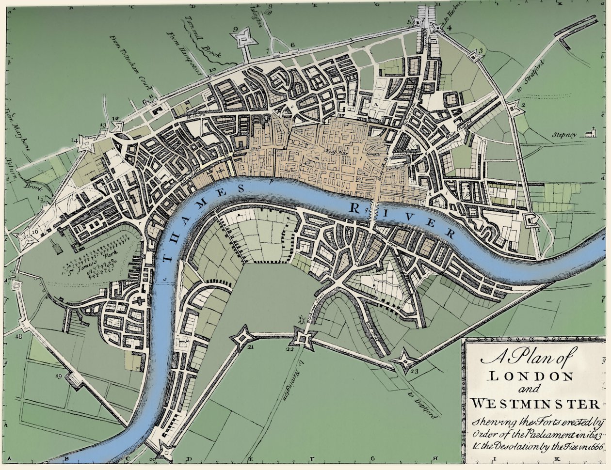 Plan over London og Westminster, 1749 1903 av Unbekannt