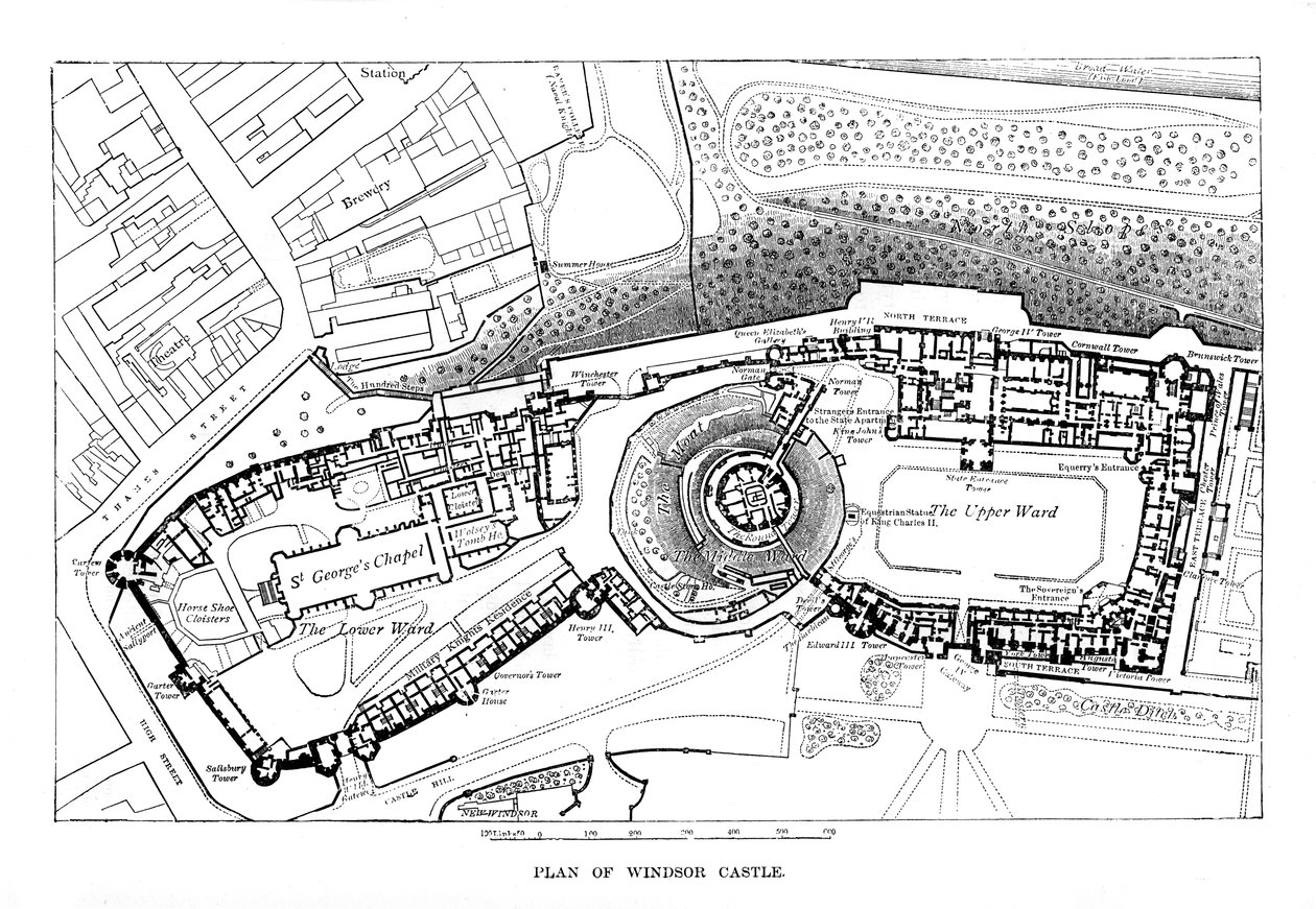Plan over Windsor Castle av Unbekannt