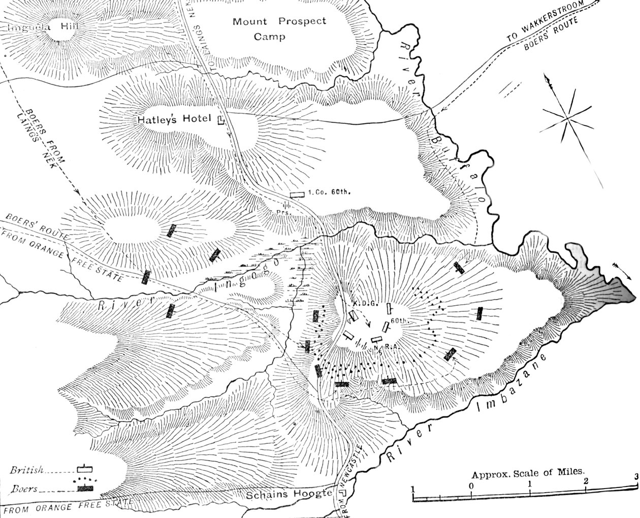 Plan for handlingen på Ingogo, 8. februar 1881, c1880-årene av Unbekannt