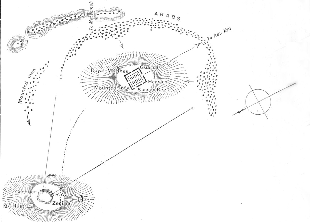 Plan for slaget ved Abu Kru, 19. januar 1885, c1885 av Unbekannt