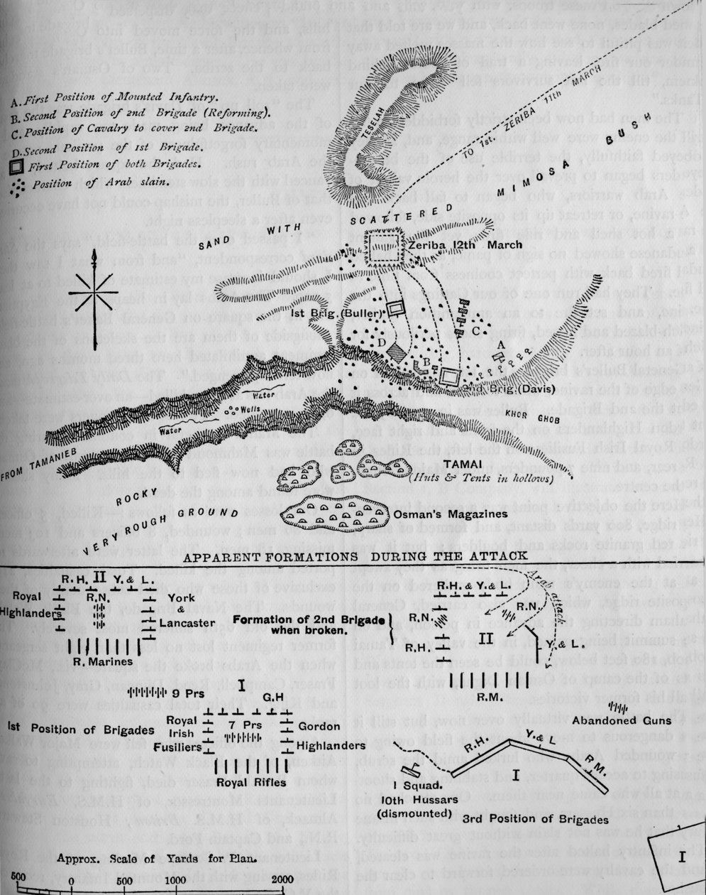 Plan for slaget ved Tamai, 13. mars 1884, c1881-85 av Unbekannt