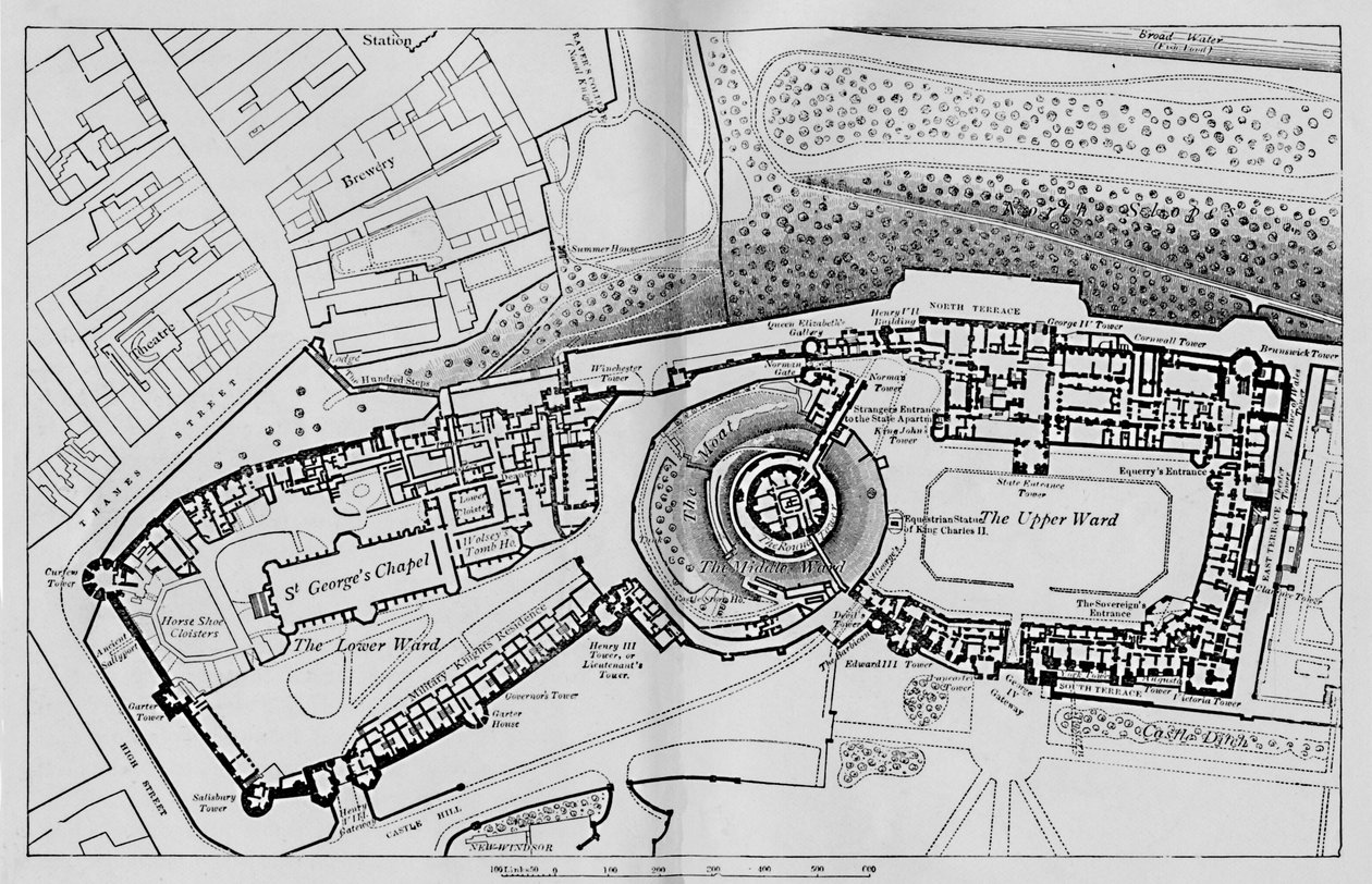 Plan over slottet, 1895 av Unbekannt