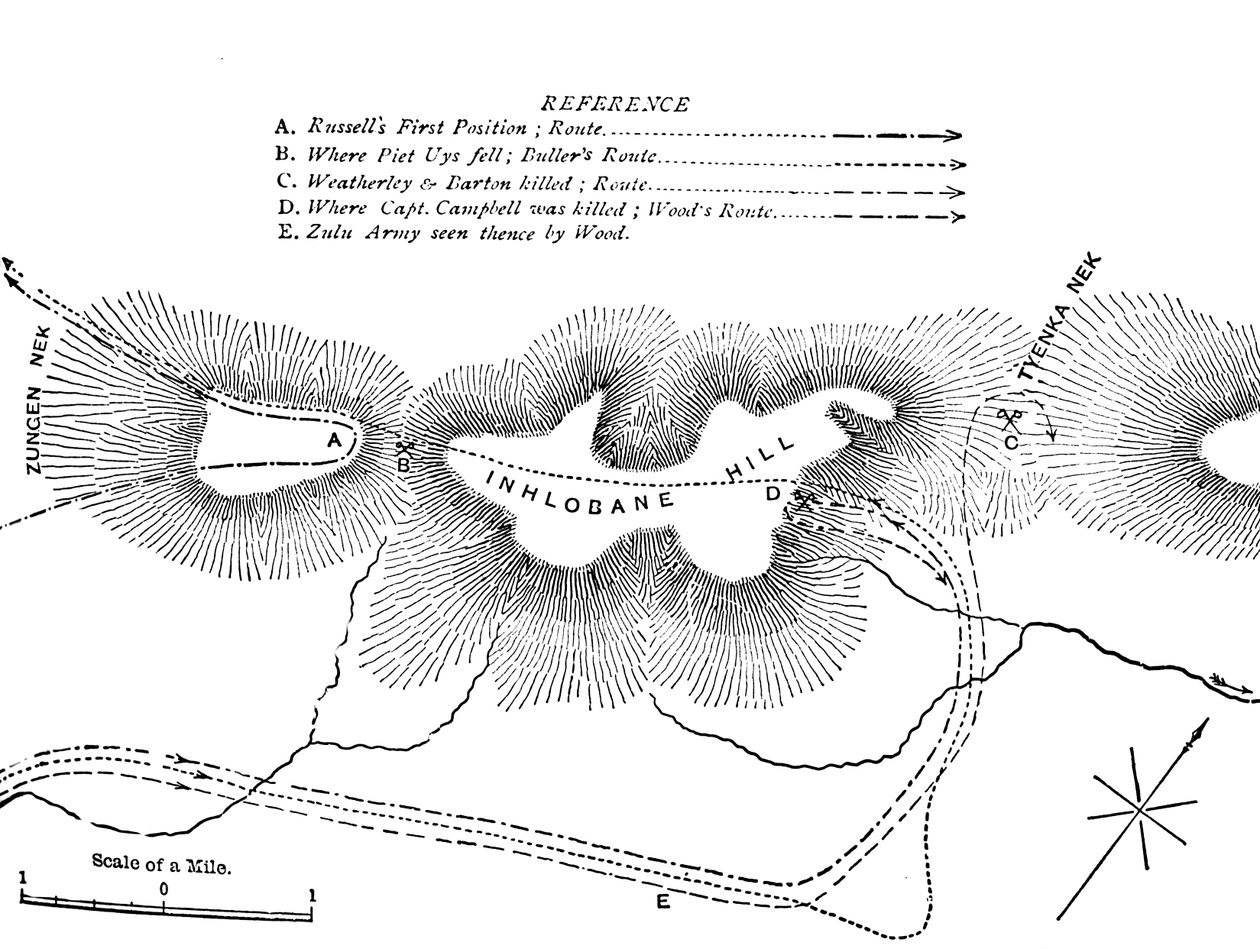 Kampplan på Inhlobane-fjellet, 28. mars 1979, c1880 av Unbekannt