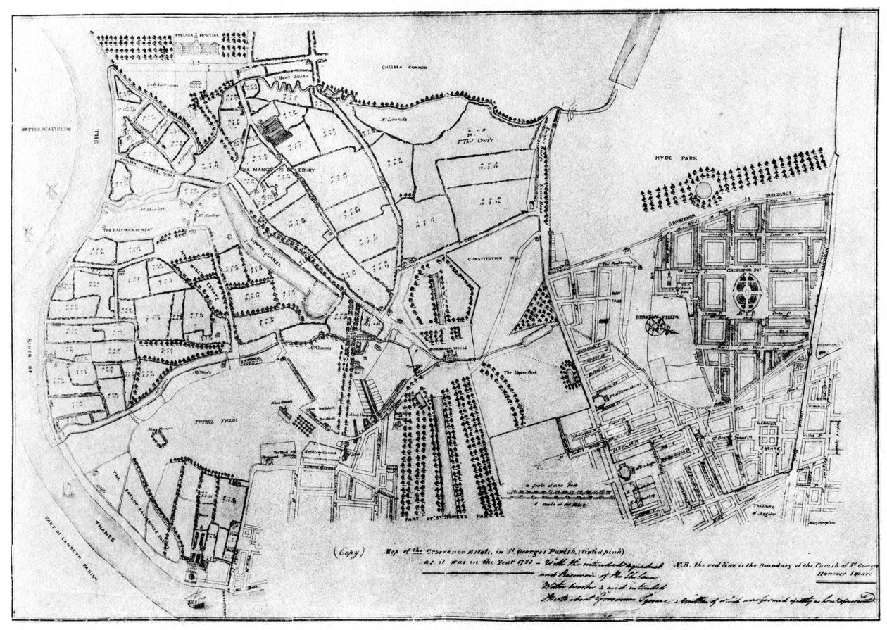 Plan over Grosvenor Estate, 1907 av Unbekannt