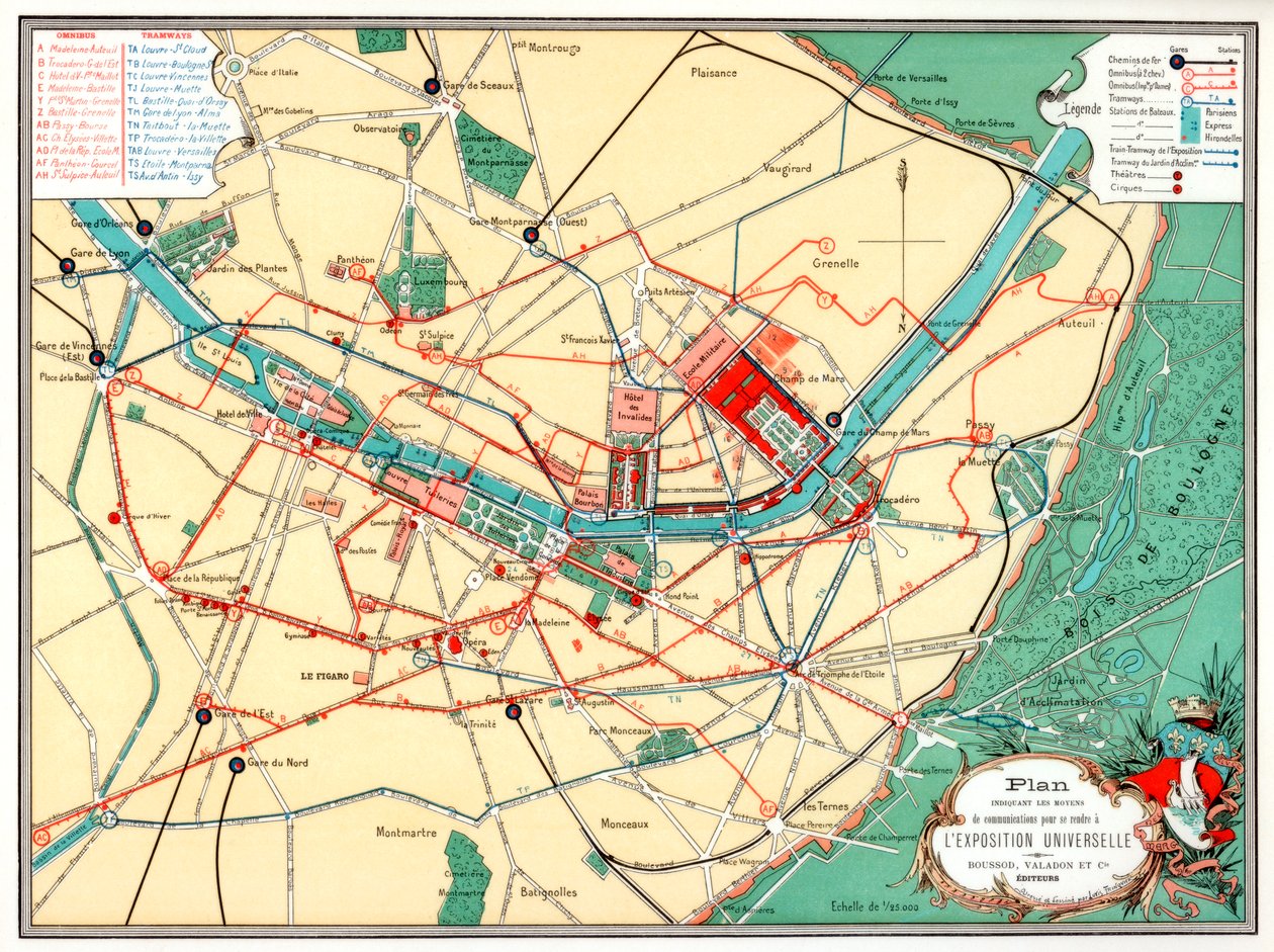 Plan for den universelle utstillingen, Paris, 1889 av Unbekannt