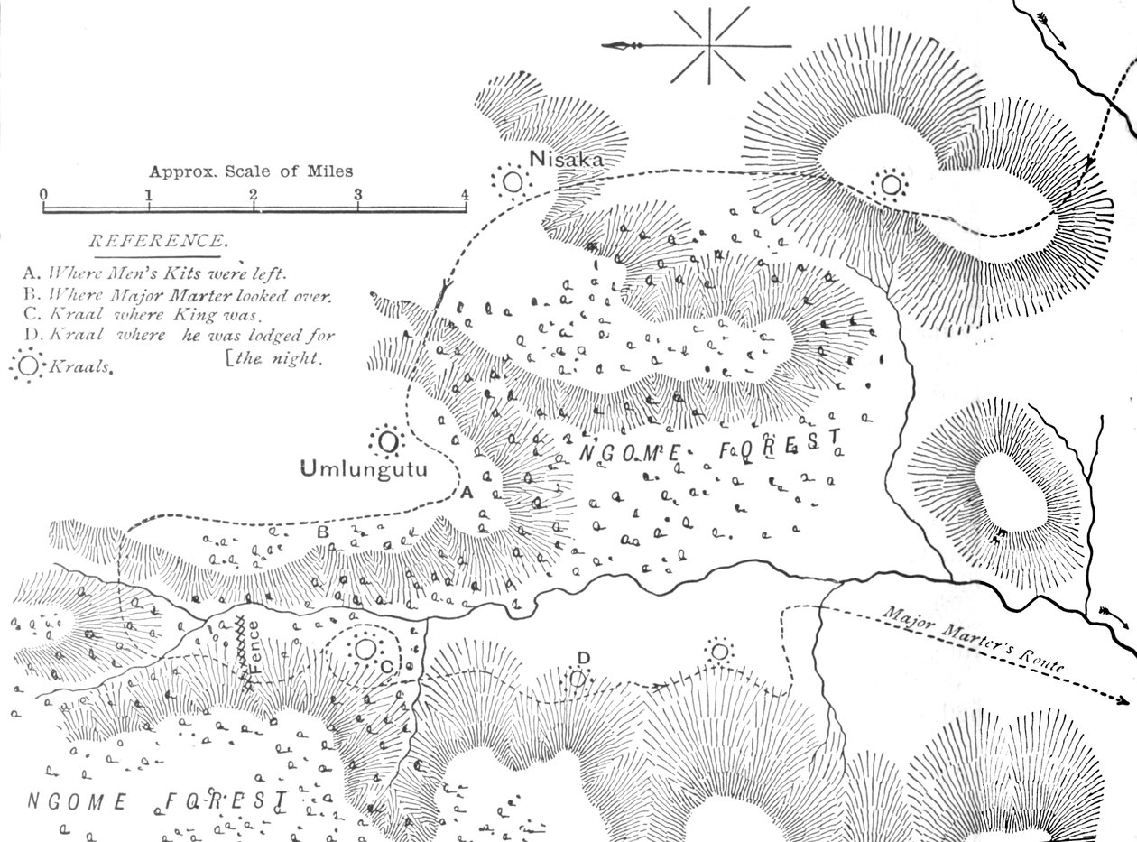 Plan over bakken der Cetewayo ble tatt til fange, c1880 av Unbekannt