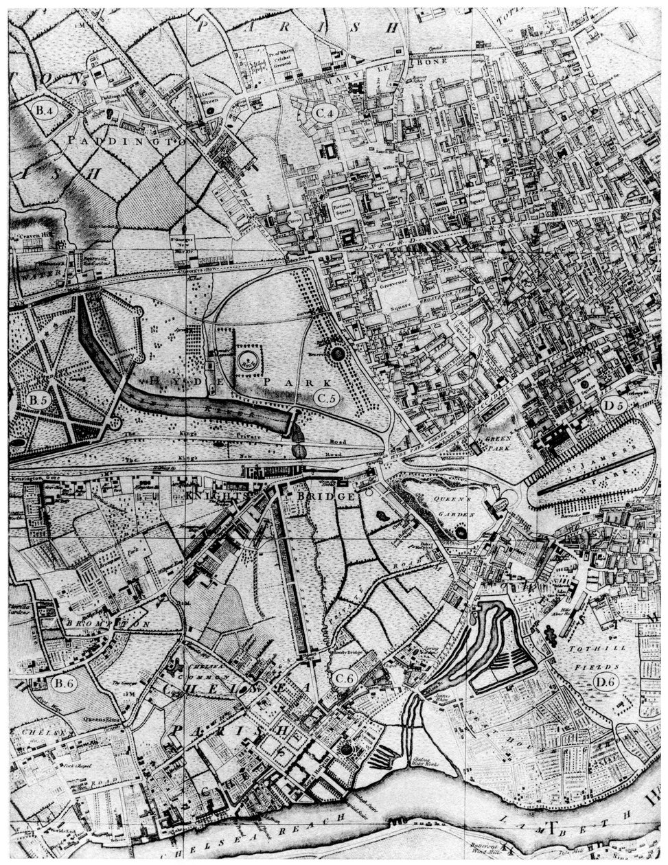 Plan for prestegjeldet St Georges, Hanover Square, London, 1907 av Unbekannt