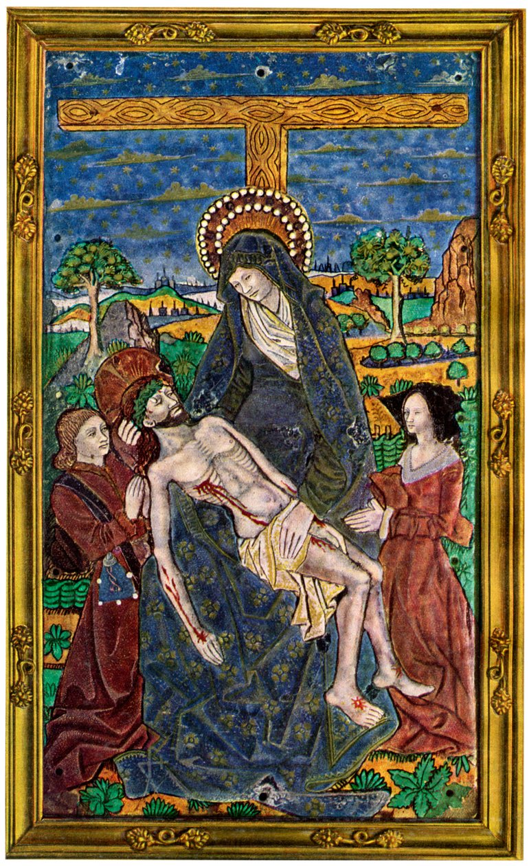Plakett, emalje på kobber, 1400-tallet, 1931 av Unbekannt
