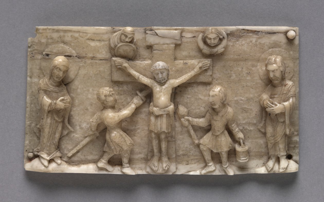 Plakett fra et bærbart alter som viser korsfestelsen, 1050-1100. av Unbekannt