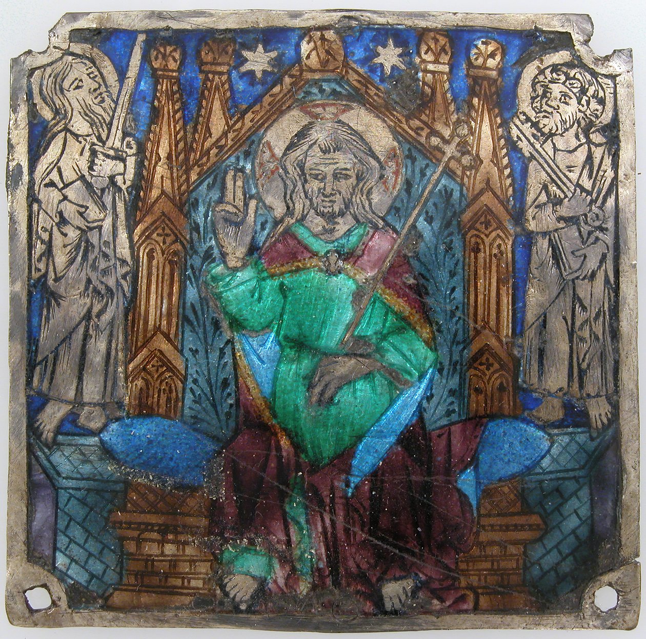 Plakett med Kristus i Majestet, katalansk, 1300-tallet. av Unbekannt