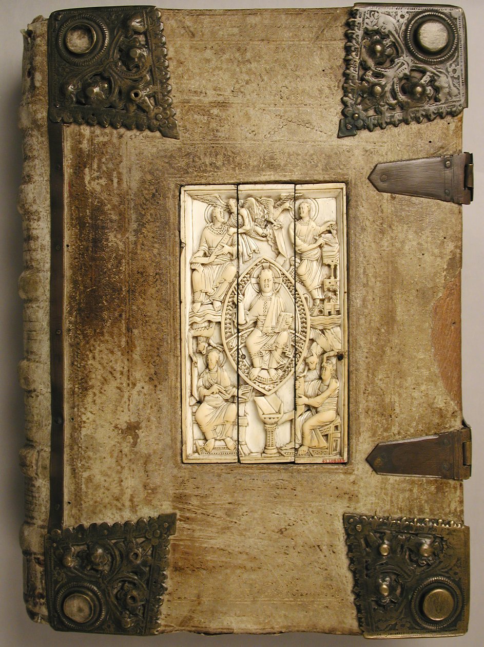 Plakett med Kristus i Majestet og de fire evangelistene, 1000-1100. av Unbekannt