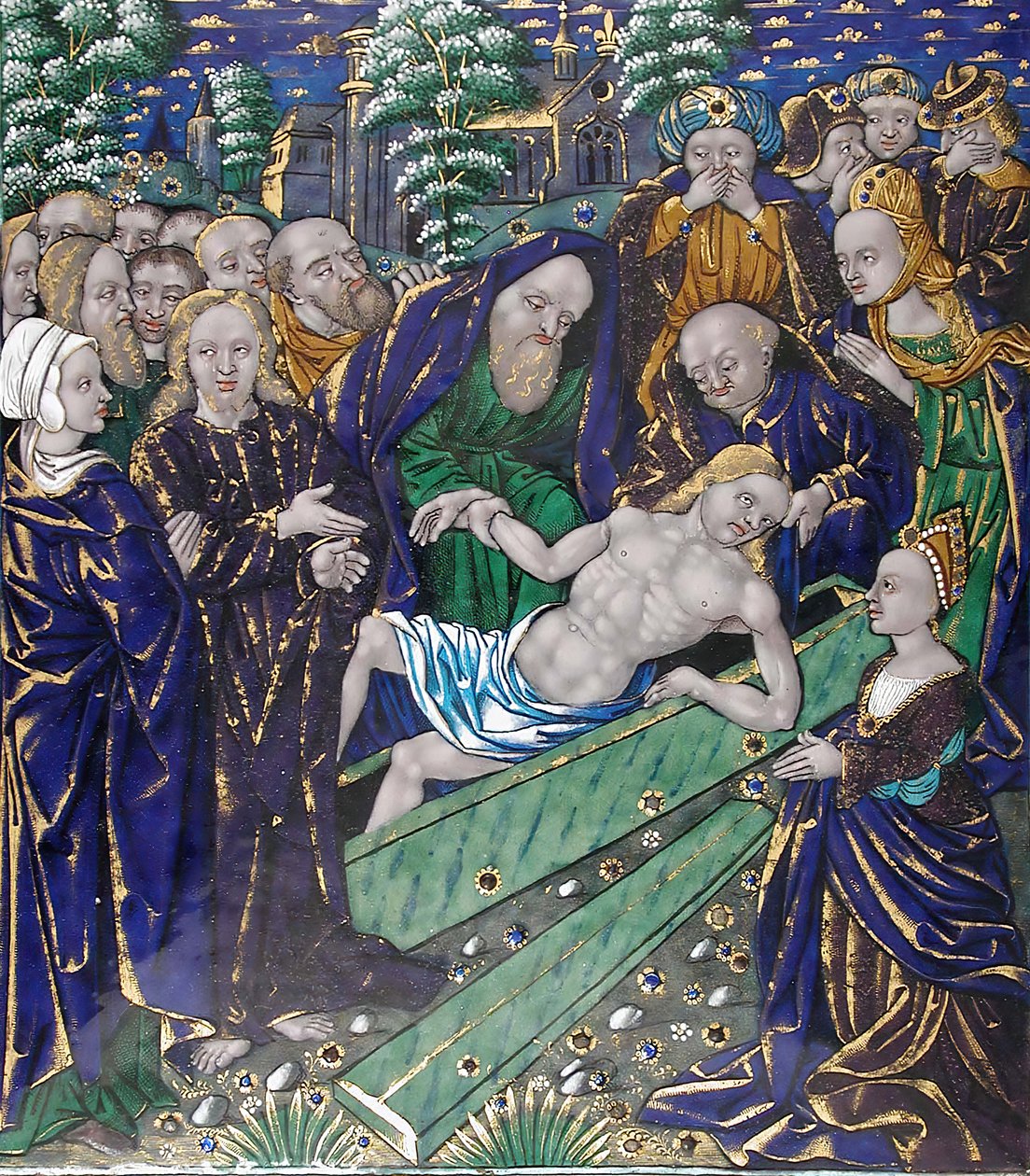 Plakett med Lazarus oppreisning, fransk, første halvdel av 1500-tallet. av Unbekannt