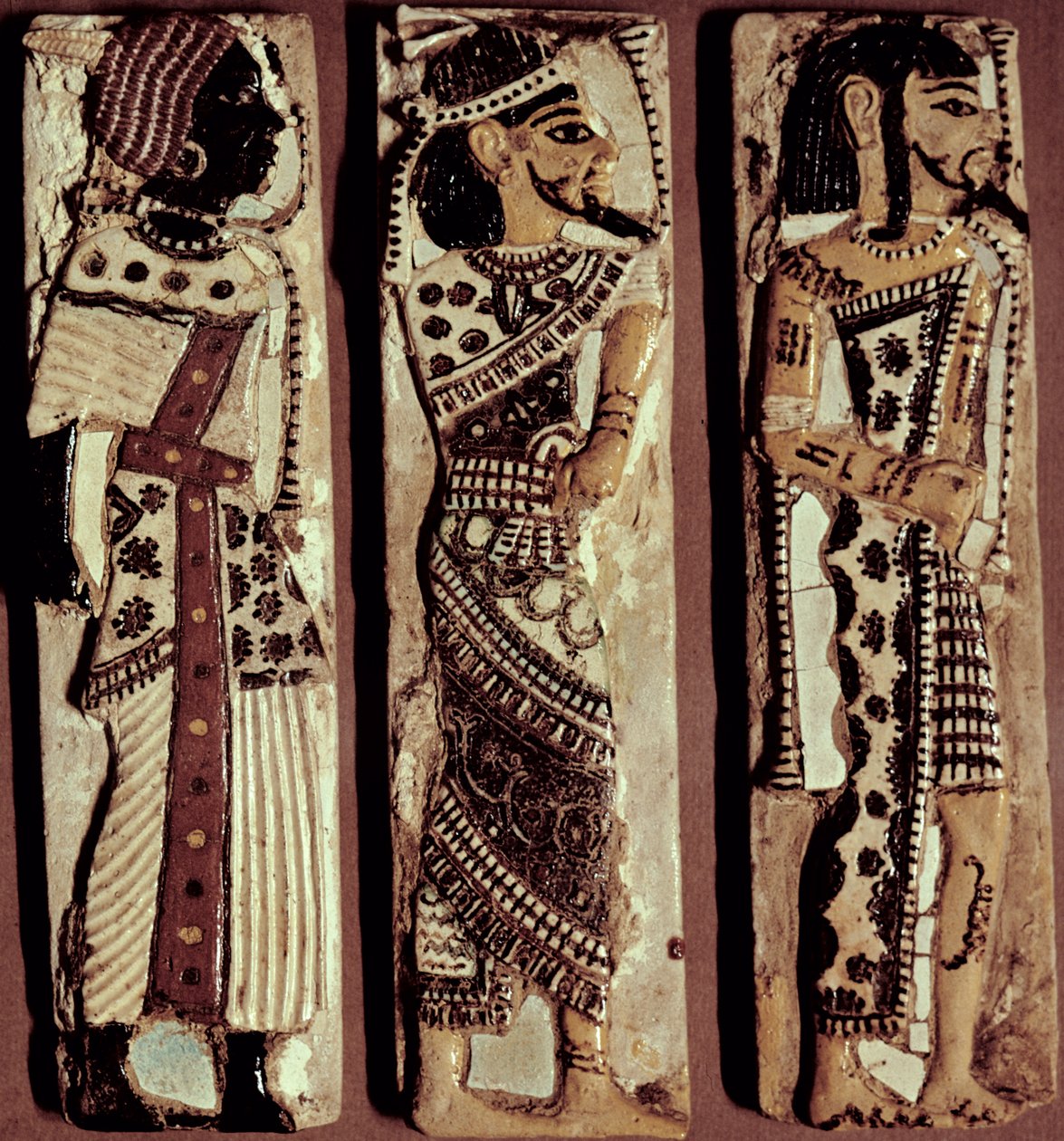 Plaketter fra en dør i Palace of Ramesses III, Medinet Habu, Theben, Egyptian, New Kingdom, 20th Dynasty, ca. 1187-56 BC (keramikk) av Unbekannt