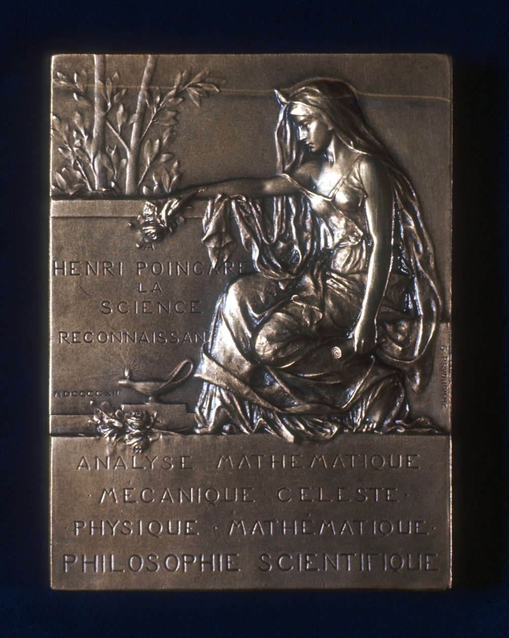 Plakett til minne om Henri Poincares død, fransk matematiker, 1912 av Unbekannt