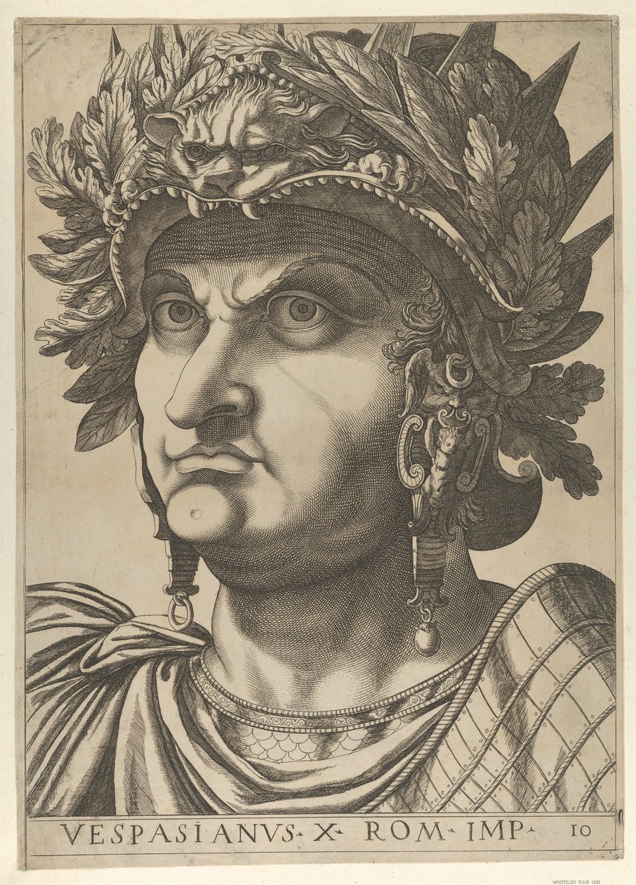 Plate 10: Vespasian med hodet vendt litt til venstre, fra 
