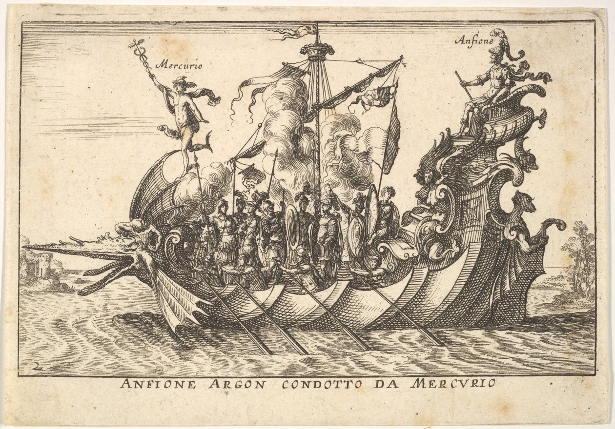 Plate 2: Argonaut Amphion ledet av Mercury Amphion Argon. condotto av Mercury, med en..., av Unbekannt