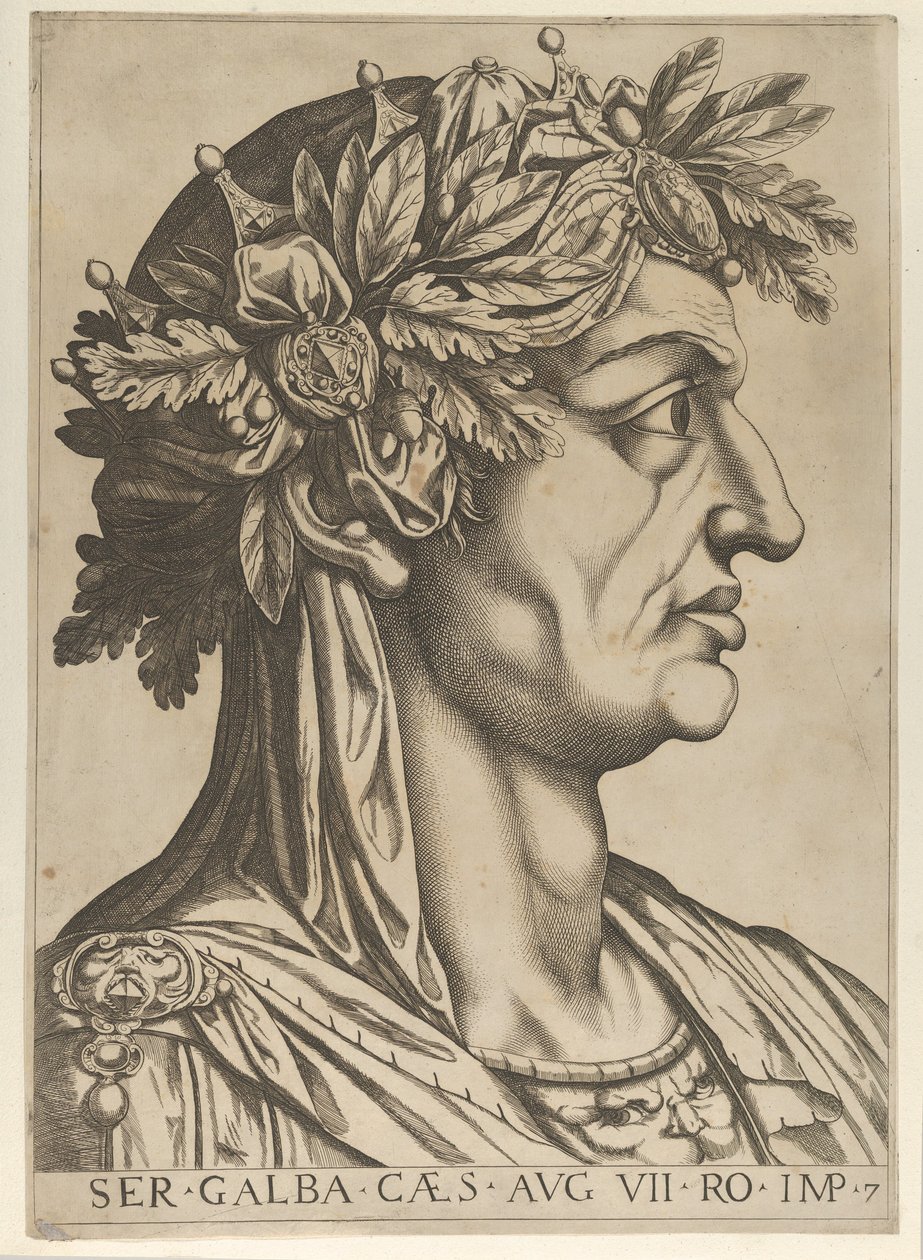 Plate 7: Servius Galba i profil til høyre, fra 