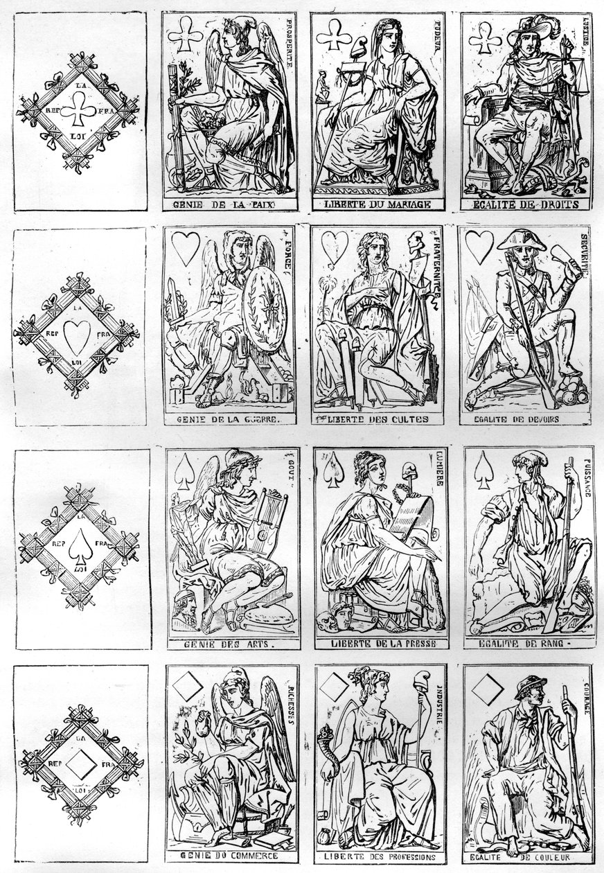 Spillekort fra den franske republikk, 1790 1882-1884 av Unbekannt