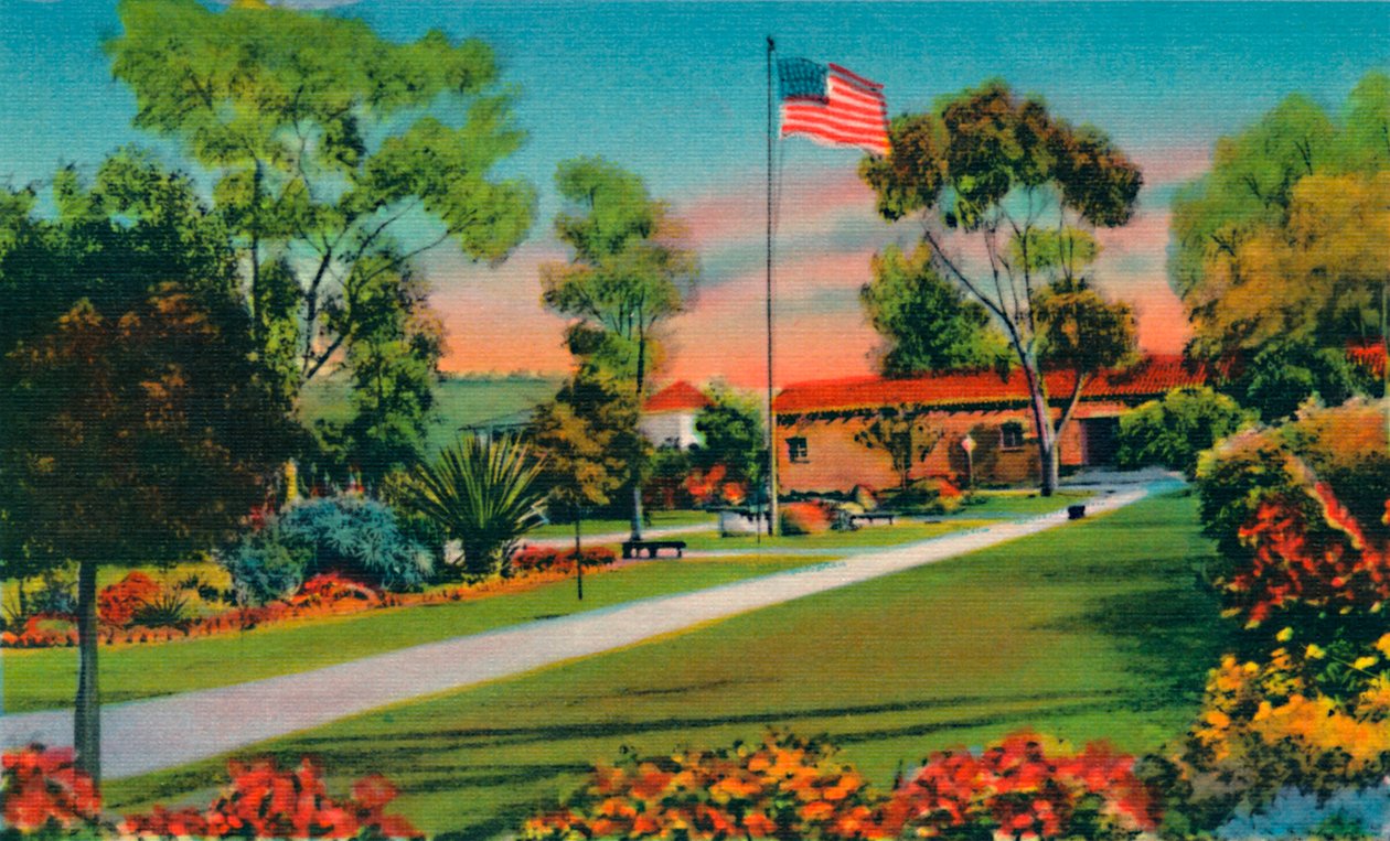 Plaza hvor det første amerikanske flagget i California ble heist i 1846. San Diego, California, c194 av Unbekannt