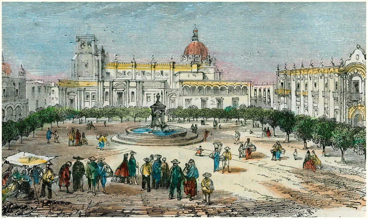 Plaza of Guadalajara, i delstaten Jalisco, Mexico, c1880 av Unbekannt