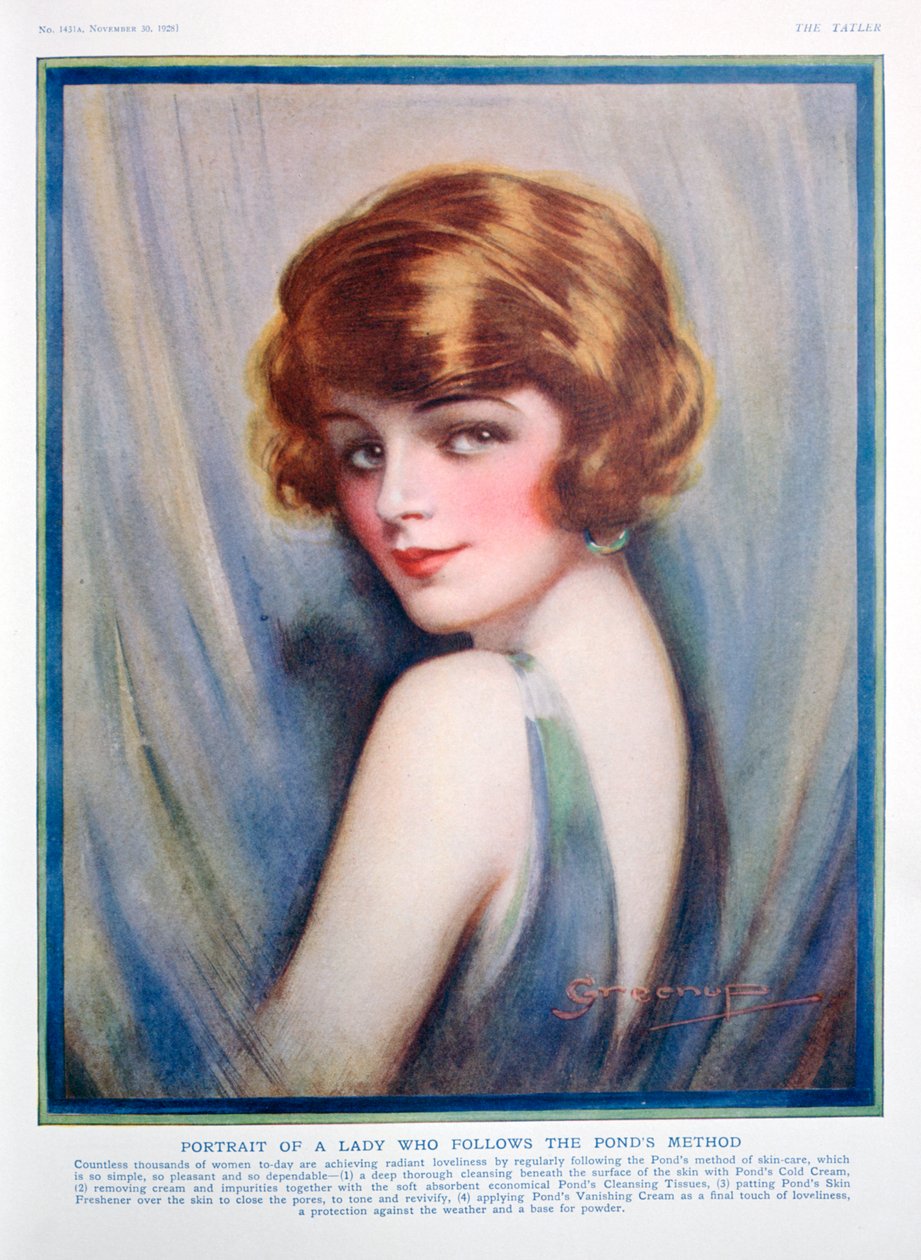 Ponds Cream-annonse, 1928 av Unbekannt
