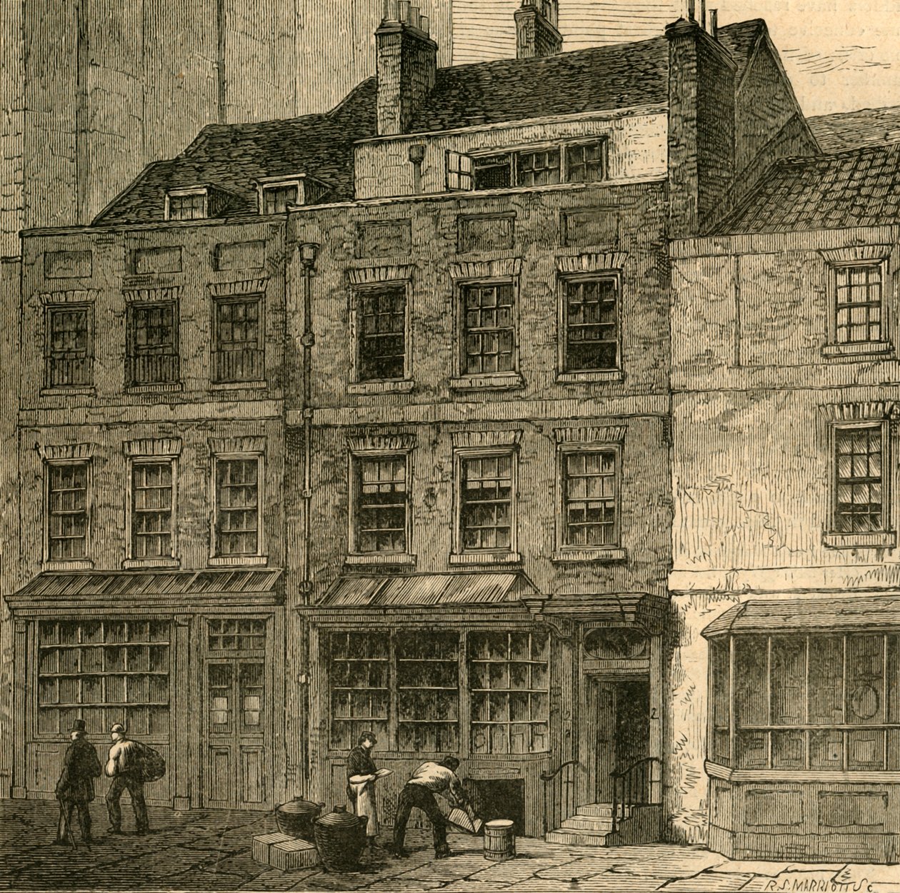 Popes House, Plough Court, Lombard Street 1860, 1897. av Unbekannt