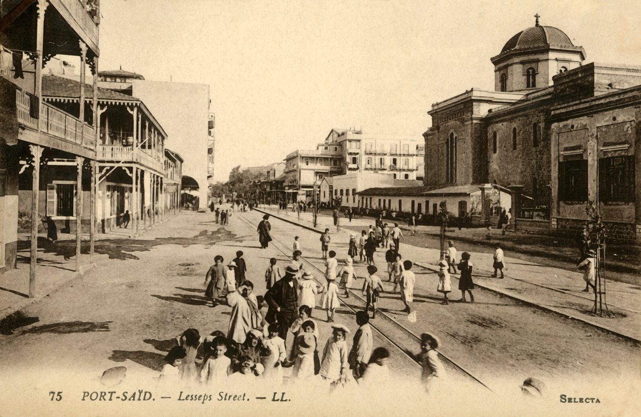 Port-Said. - Lesseps Street. - LL., c1918-c1939. av Unbekannt