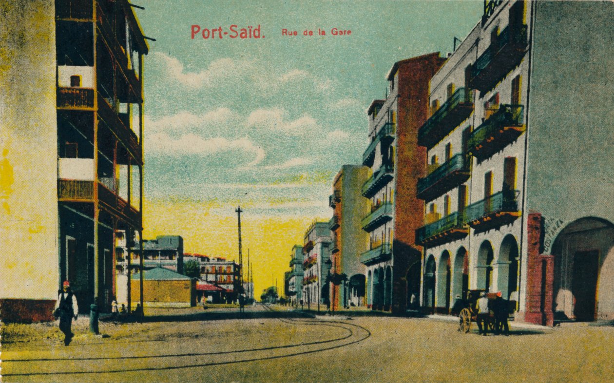 Port Said. Station Street, c1900 av Unbekannt