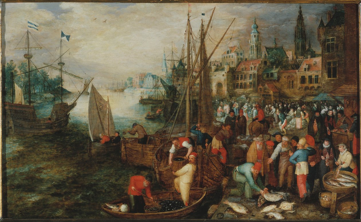 Antwerpen havn, 1600. av Unbekannt