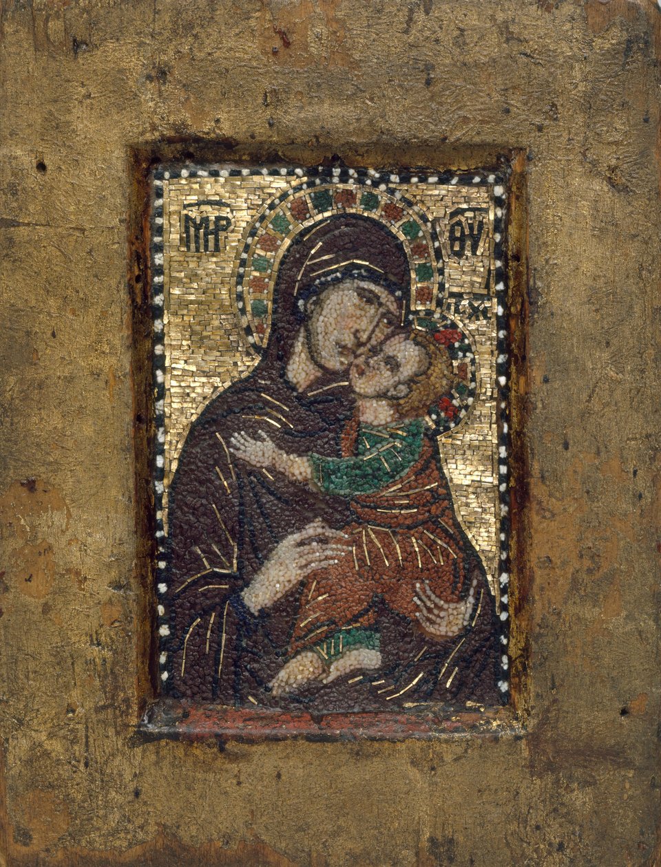 Bærbart ikon med jomfruen Eleousa, bysantinsk, tidlig på 1300-tallet. av Unbekannt