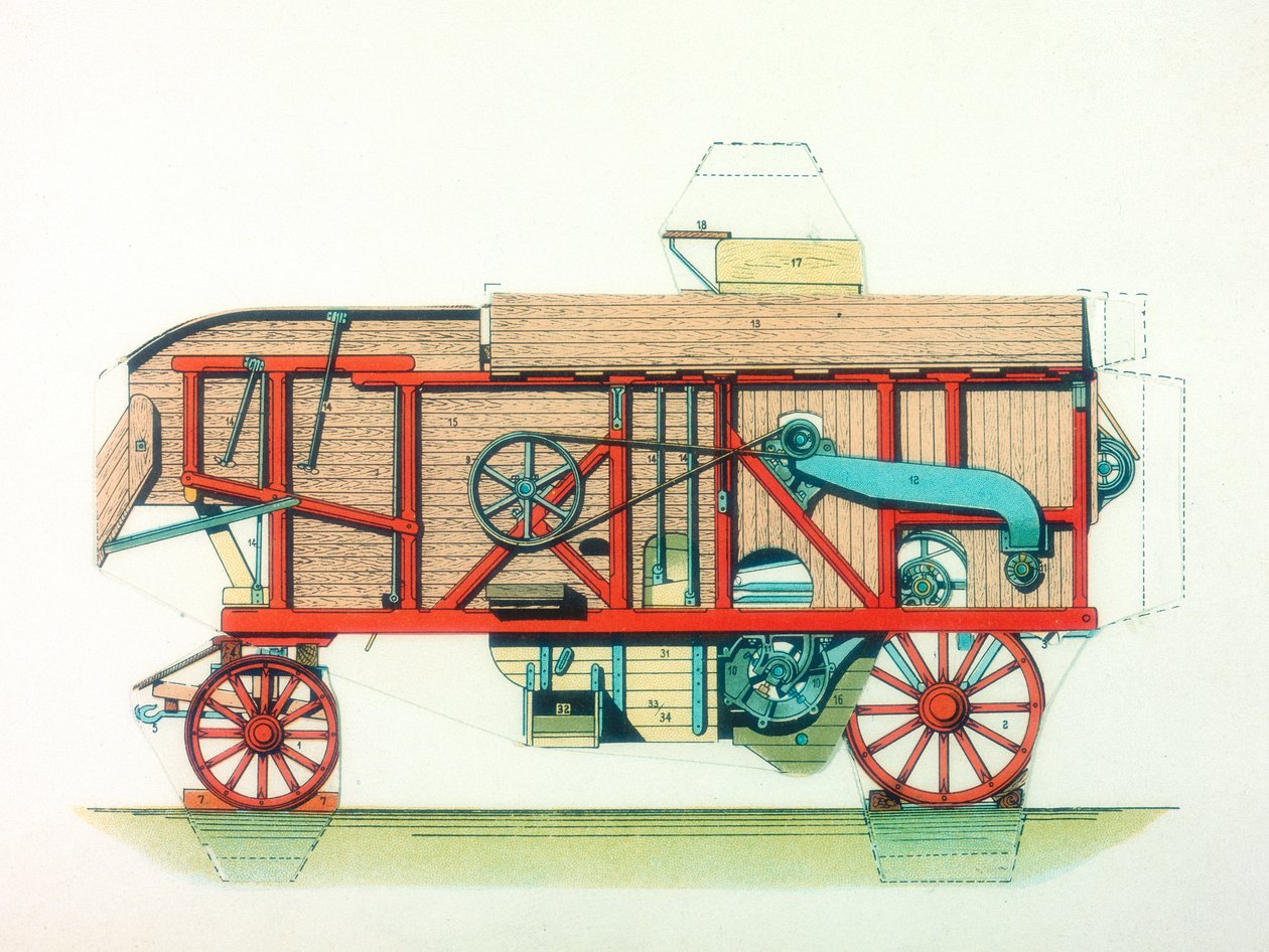 Bærbar treskemaskin, c1910 av Unbekannt