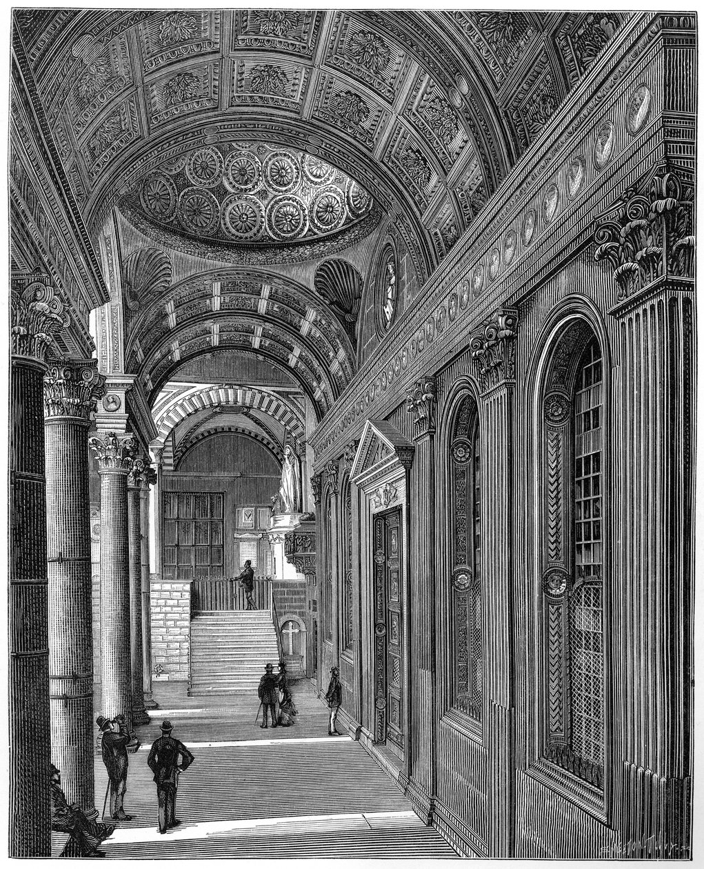 Portiko av Pazzi-kapellet, klosteret til Santa Croce-basilikaen, Firenze, 1882 av Unbekannt