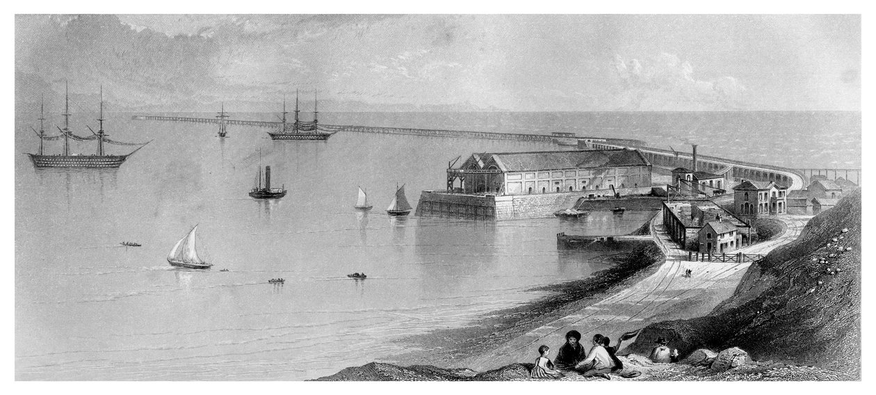 Portland Harbor and Breakwater, 1866 av Unbekannt
