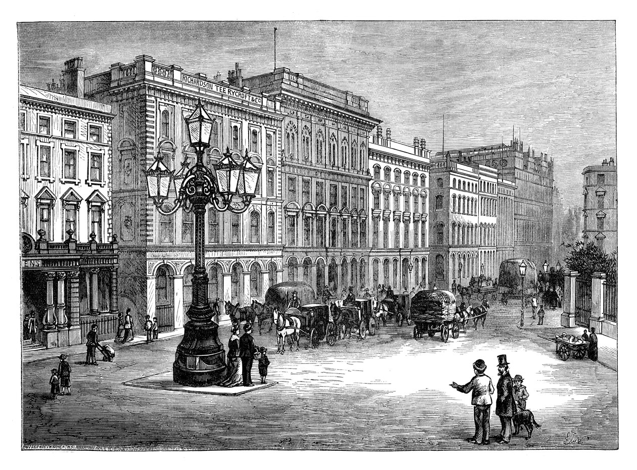 Portland Street, Manchester, sent på 1800-tallet av Unbekannt