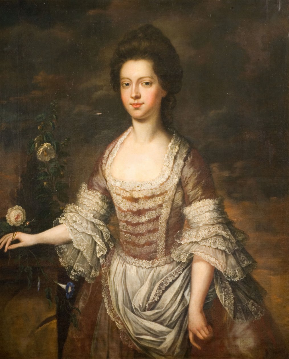 Portrett av en kvinne, muligens Anne Clobery, 1740-1760. av Unbekannt