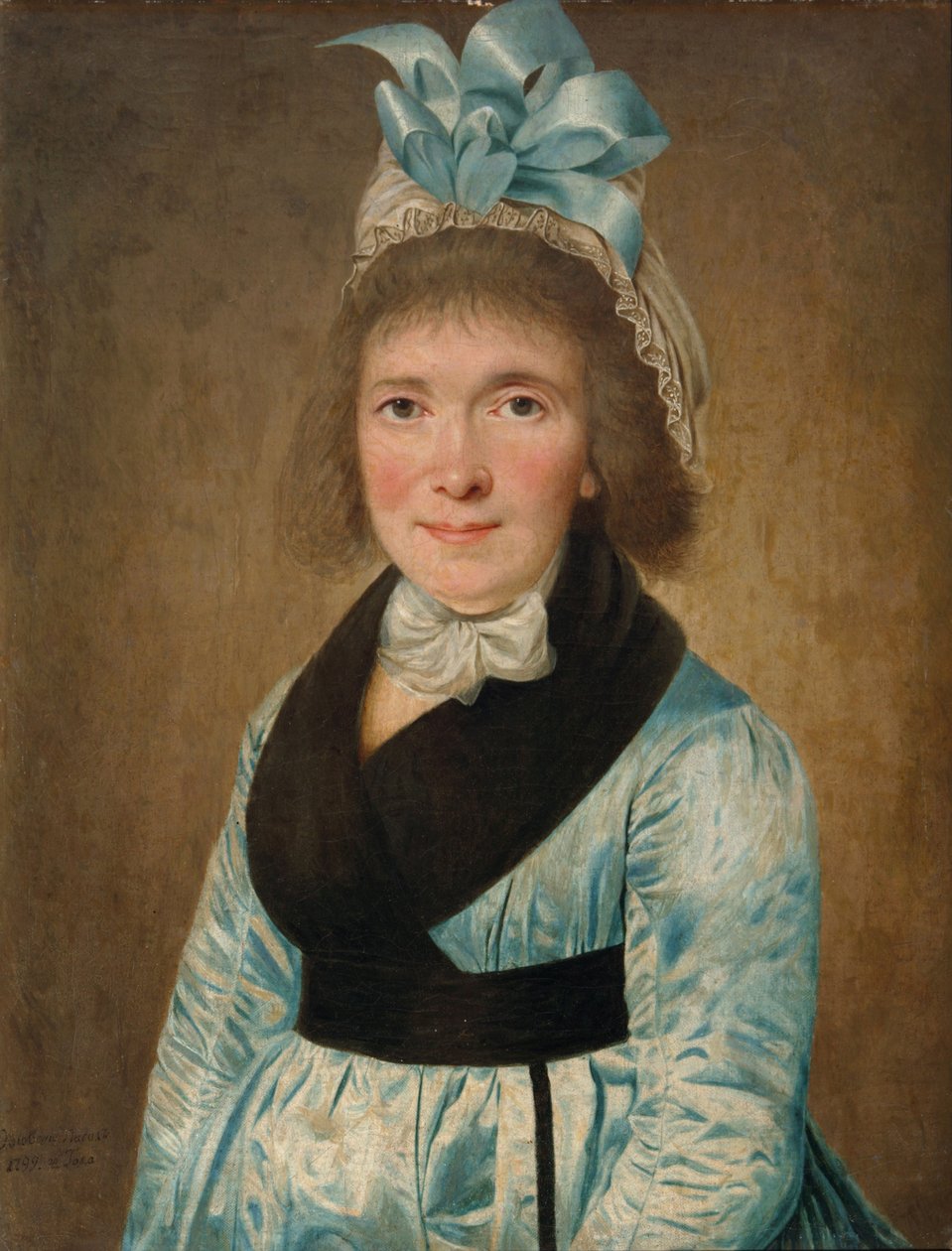 Portrett av en kvinne i en blå kjole, 1799 av Unbekannt