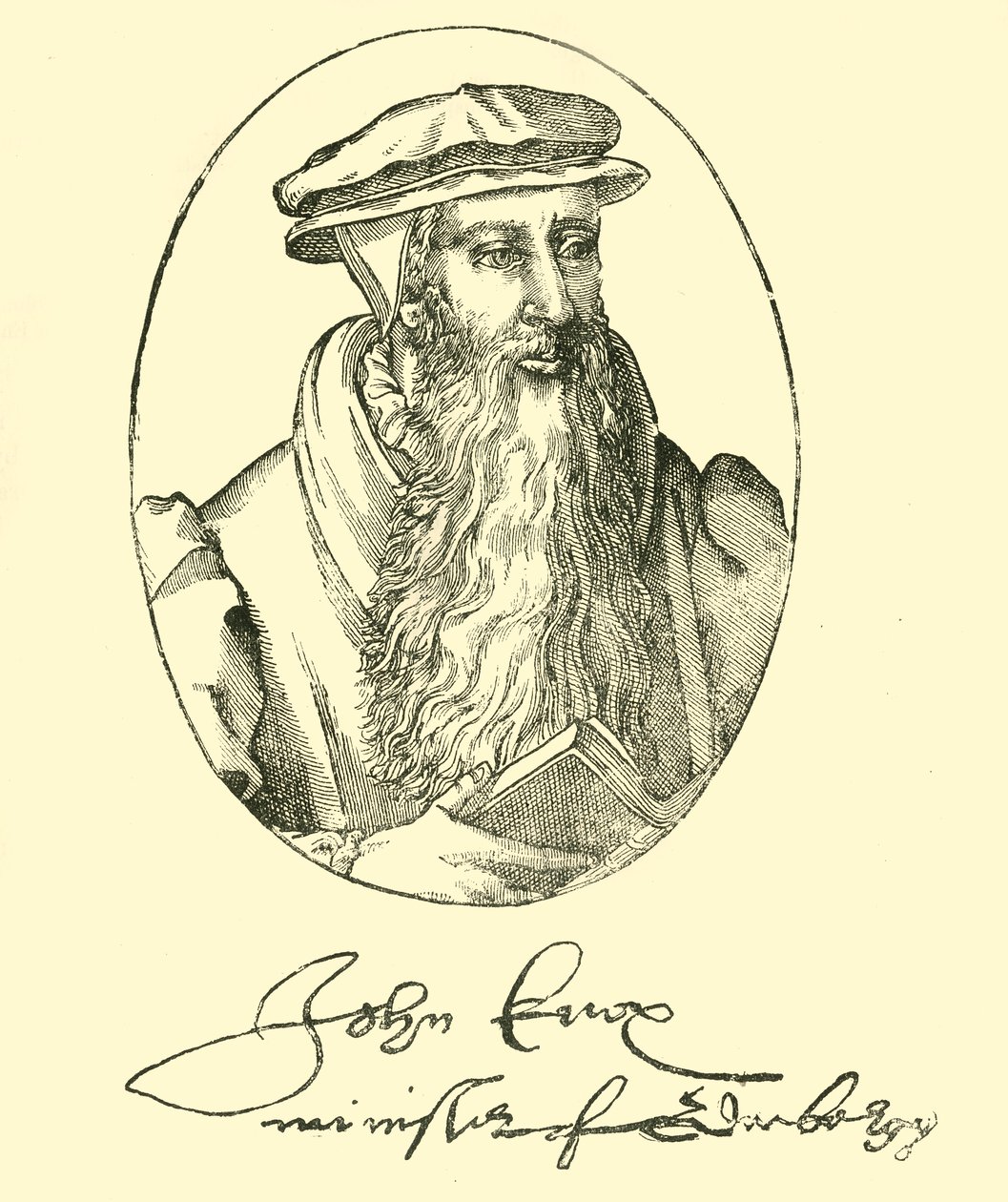 Portrett og autograf av John Knox, c1550-1560, 1890. av Unbekannt