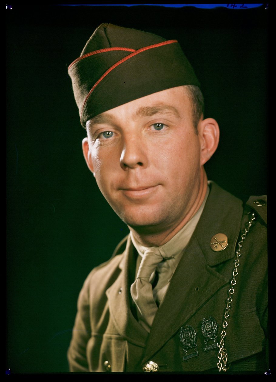 Portrett av sersjant Everitt fra den amerikanske hæren, rundt 1944 av Unbekannt
