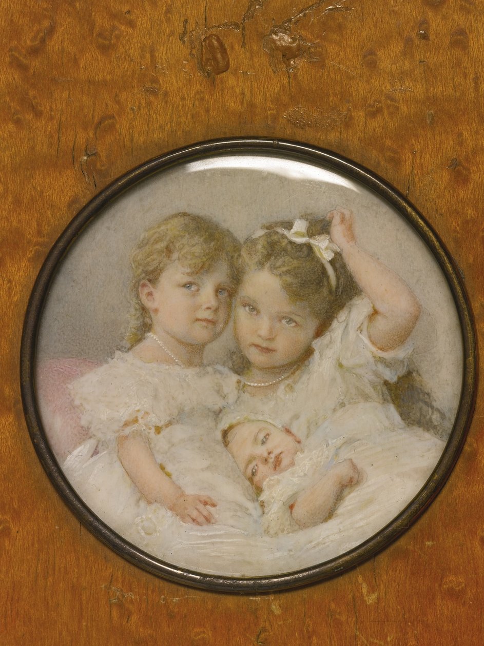 Portrettminiatyr av storhertuginnene Olga, Tatiana og Maria av Russland, ca. 1900 av Unbekannt
