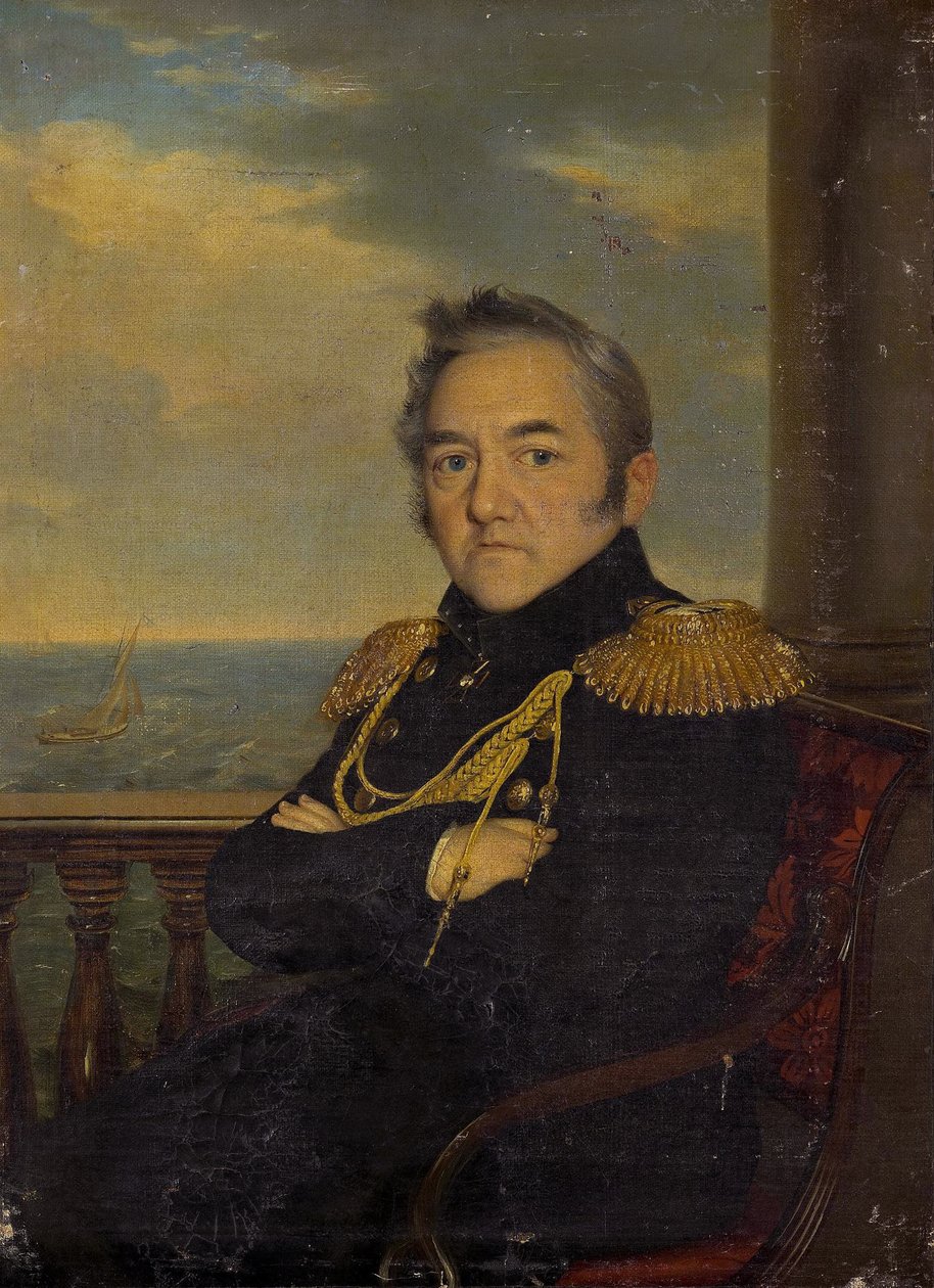 Portrett av admiral Mikhail Lazarev 1788-1851, midten av 1800-tallet av Unbekannt