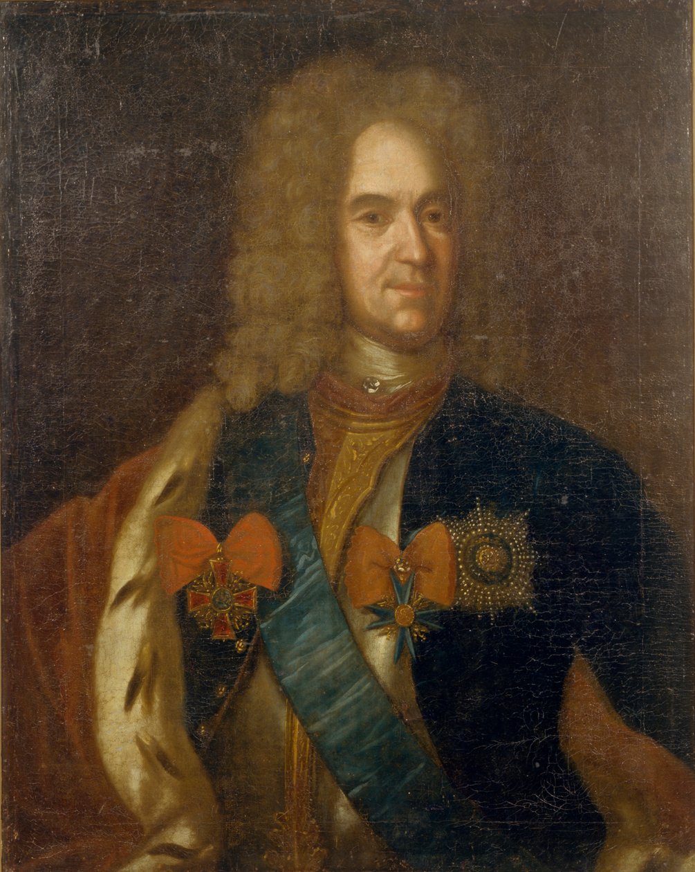 Portrett av Alexander Danilovich Menshikov, Generalissimo, prins av Det hellige romerske rike og hertug av Unbekannt